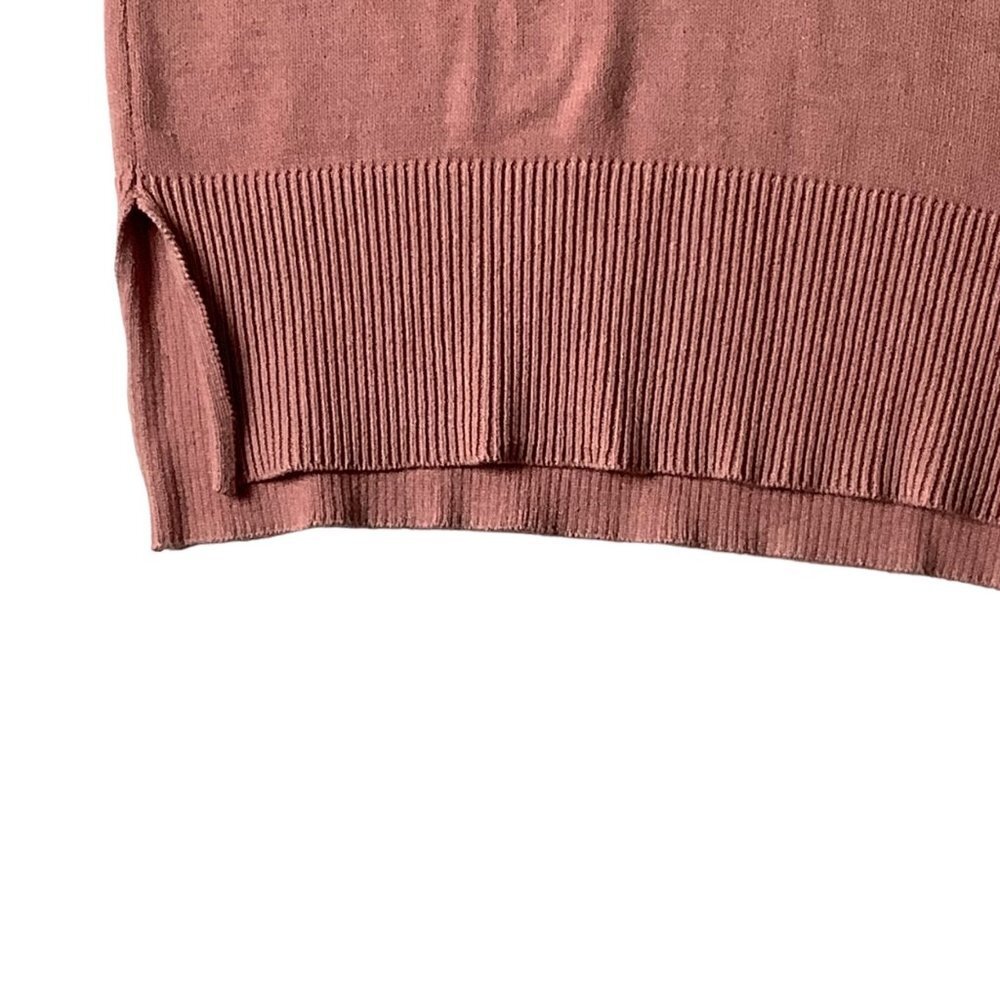 Tahari Sweater Women Size Large V-neck Long‎ Sleeve Pink Ribbed Hem Oversized - Picture 3 of 7